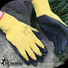 SRSAFETY Gants de travail en latex gris revêtu de doublure en polycoton calibre 10, style économique